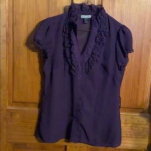 Short sleeve sheer blouse